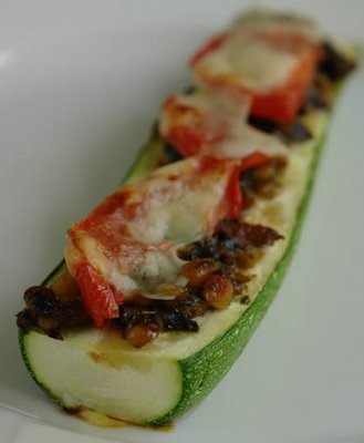 Gluten-Free Zucchini with Pesto, Tomato, and Gouda