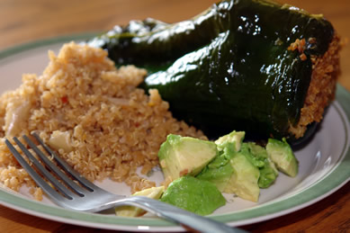 Gluten-Free Poblano Peppers stuffed with Quinoa and Smoked Gouda